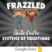 Systems of Equations FRAZZLED Math Game - No Prep Grade 8 Review Activity