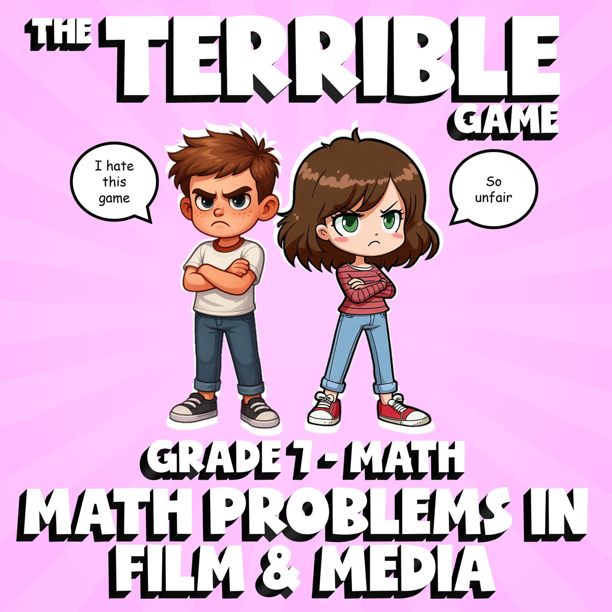 Math Problems in Film & Media THE TERRIBLE GAME - No Prep Grade 7 Math Review