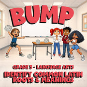 Identify Common Latin Roots & Meanings BUMP ELA Game - No Prep Grade 5 Review