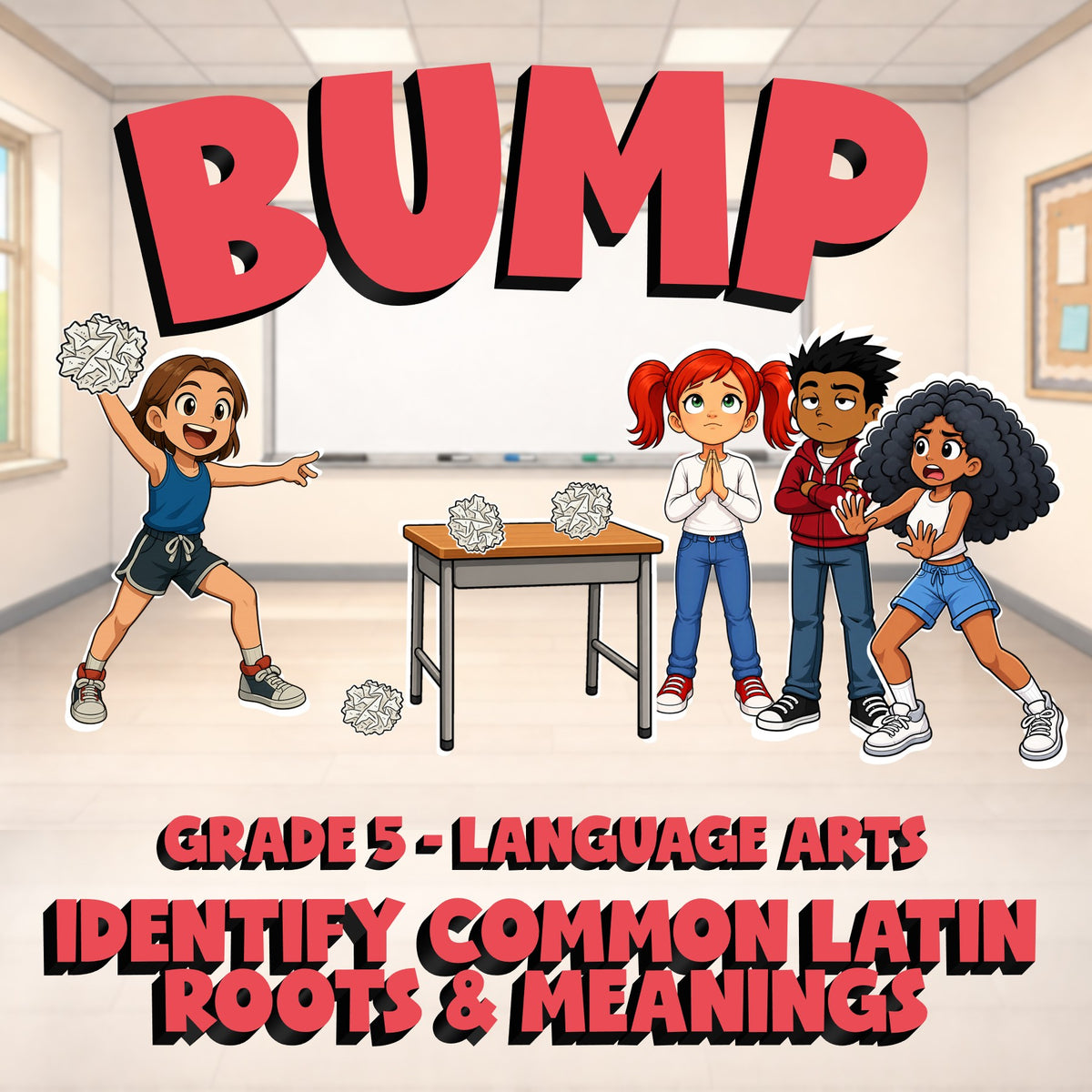 Identify Common Latin Roots & Meanings BUMP ELA Game - No Prep Grade 5 Review