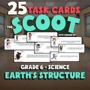 Earth’s Structure SCOOT TASK CARDS Science Game - No Prep Grade 6 Review