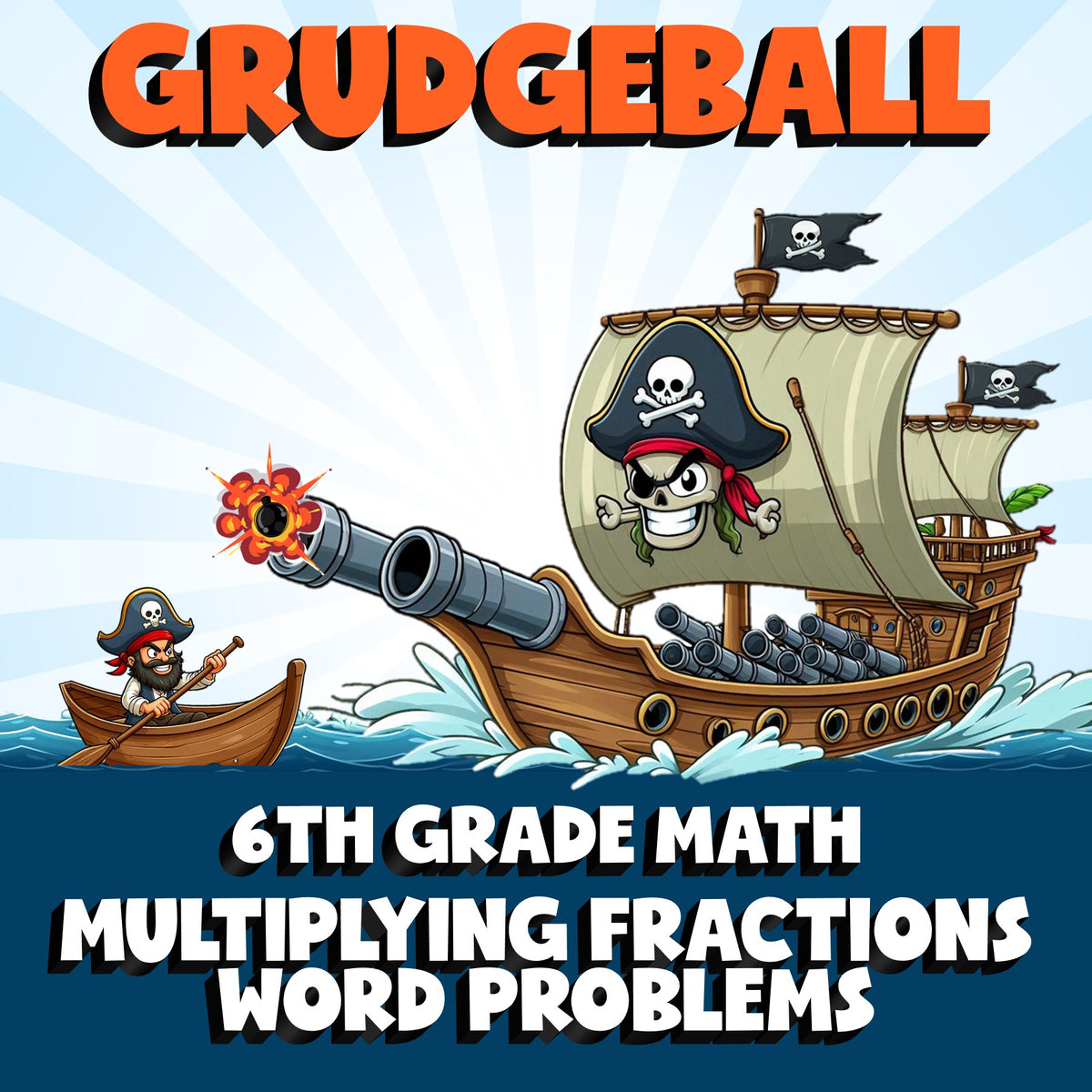Multiplying Fractions Word Problems GRUDGEBALL Math Game - No Prep Grade 6