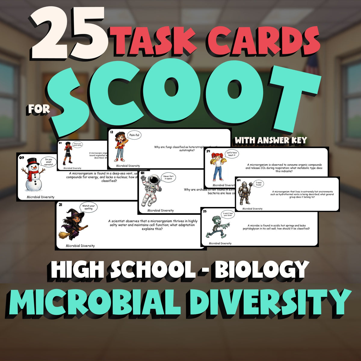 Microbial Diversity SCOOT TASK CARDS Science Game - No Prep Biology Review