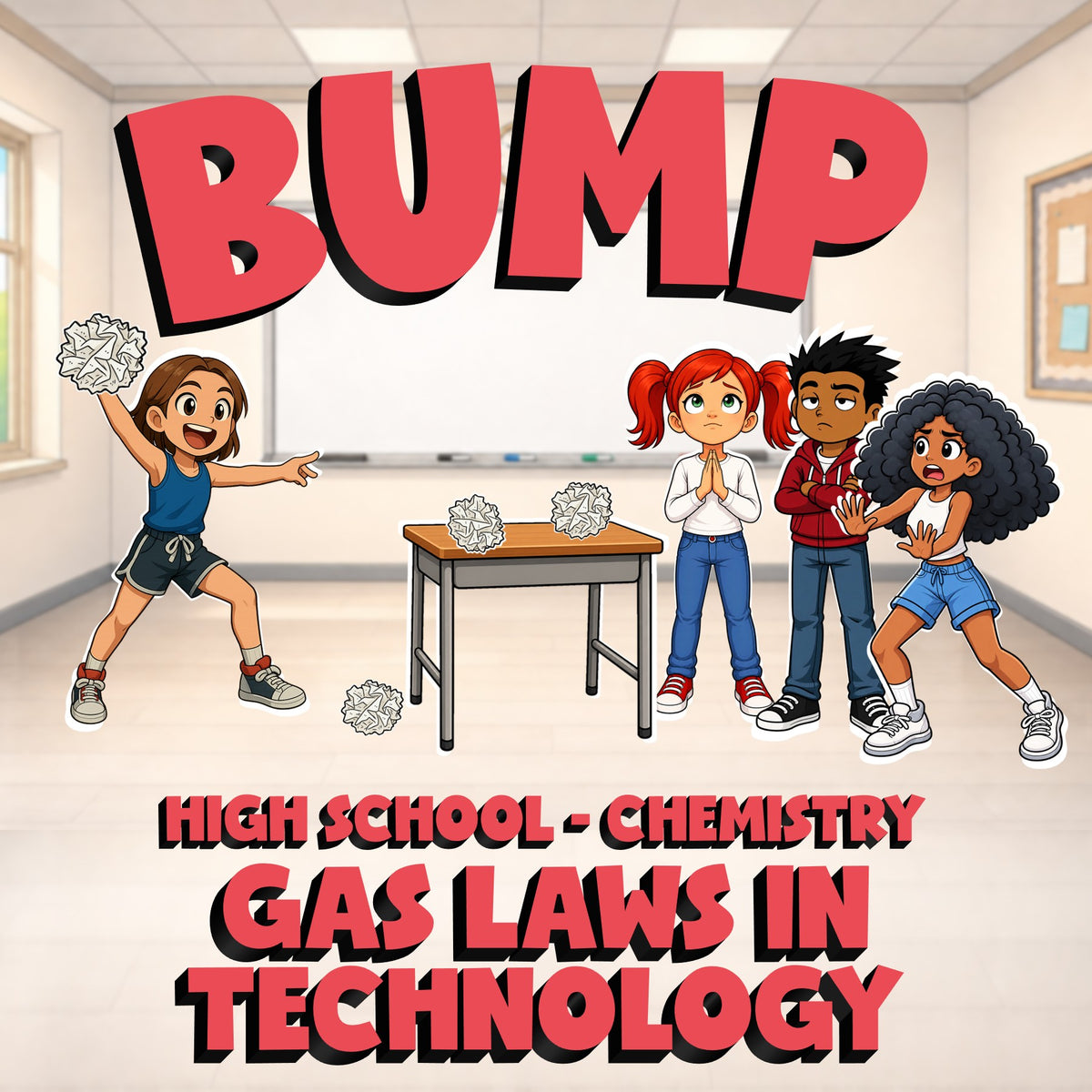 Gas Laws in Technology BUMP Science Game - No Prep Chemistry Review Activity