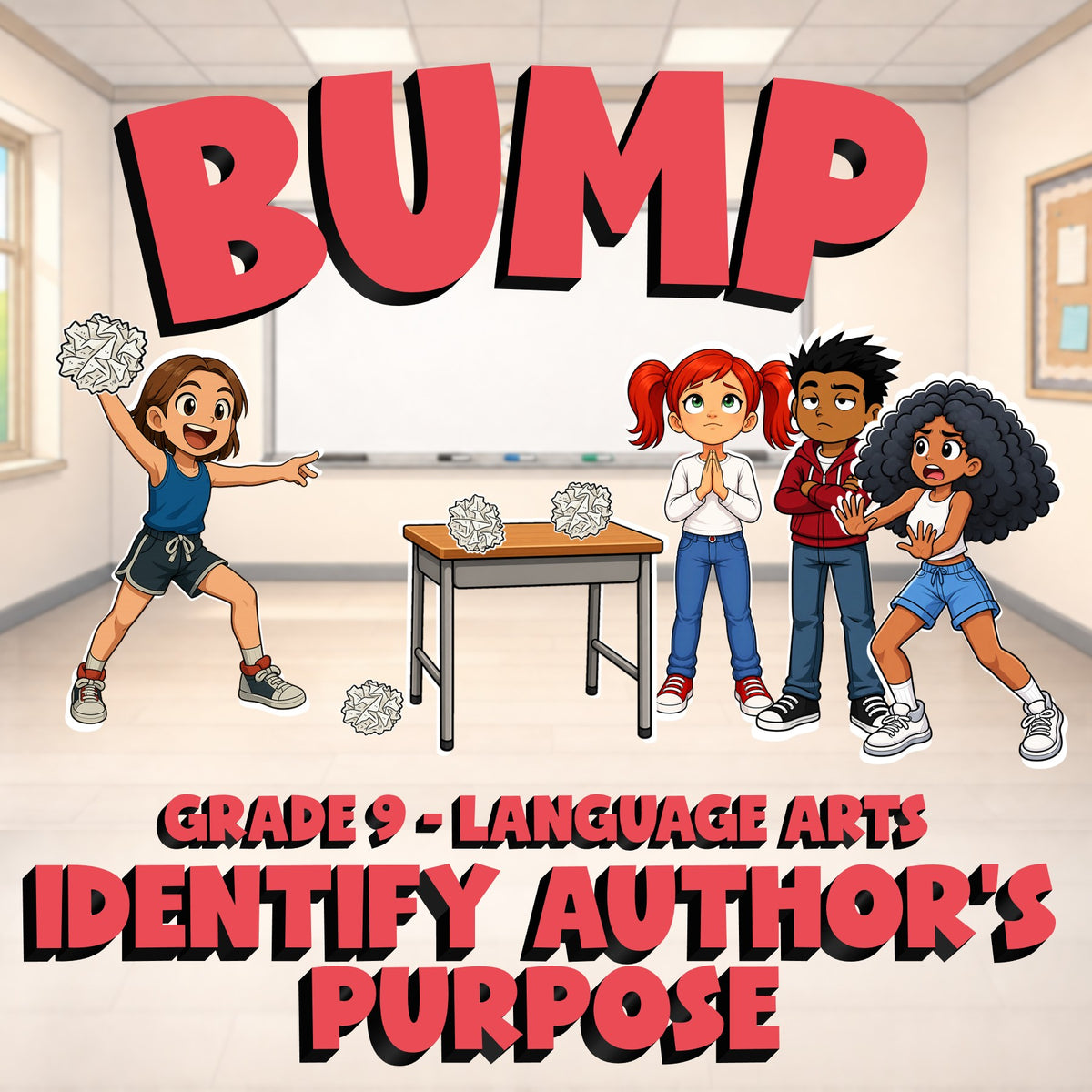 Identify Author's Purpose BUMP ELA Game - No Prep Grade 9 Review Activity