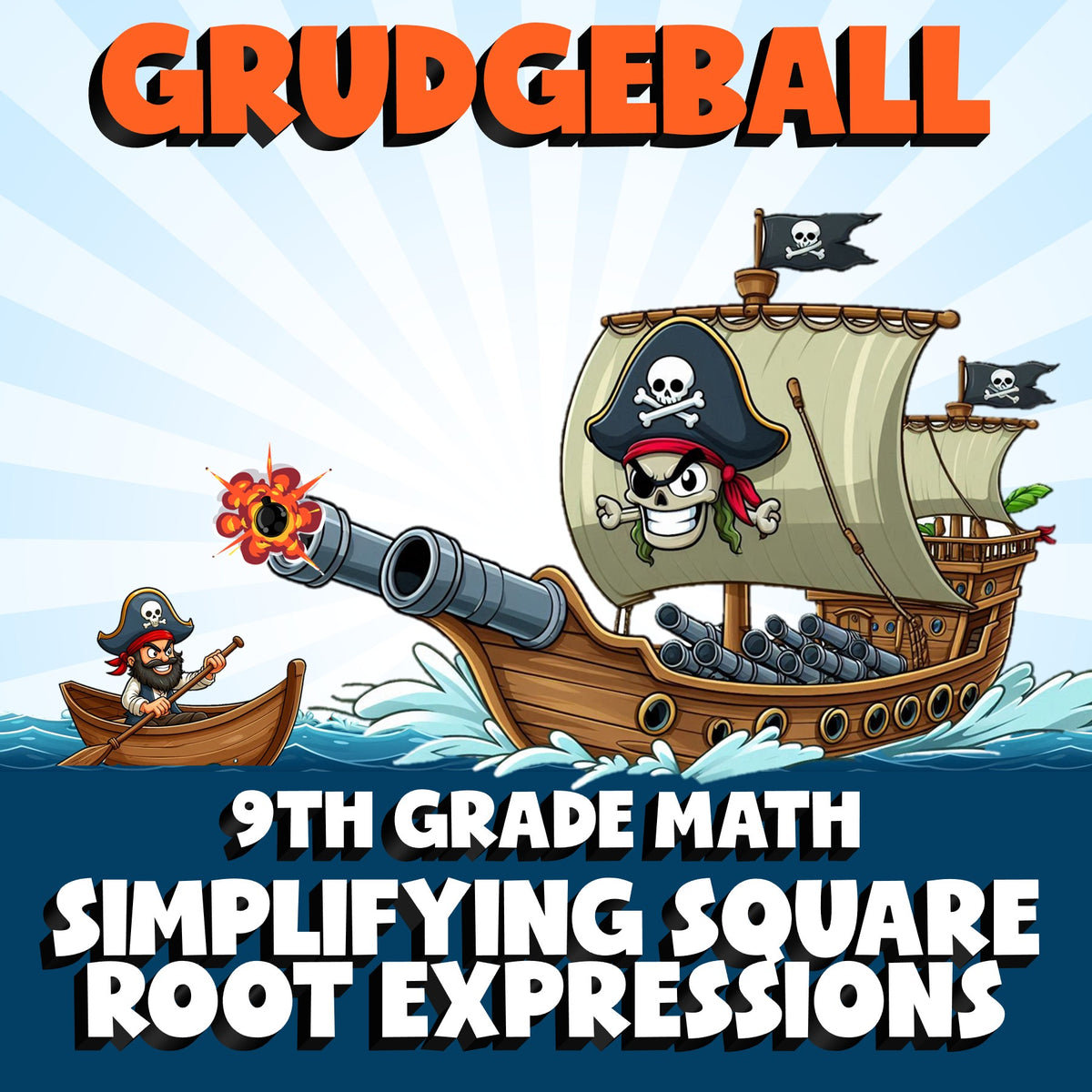 Simplifying Square Root Expressions GRUDGEBALL Math Game - No Prep Grade 9
