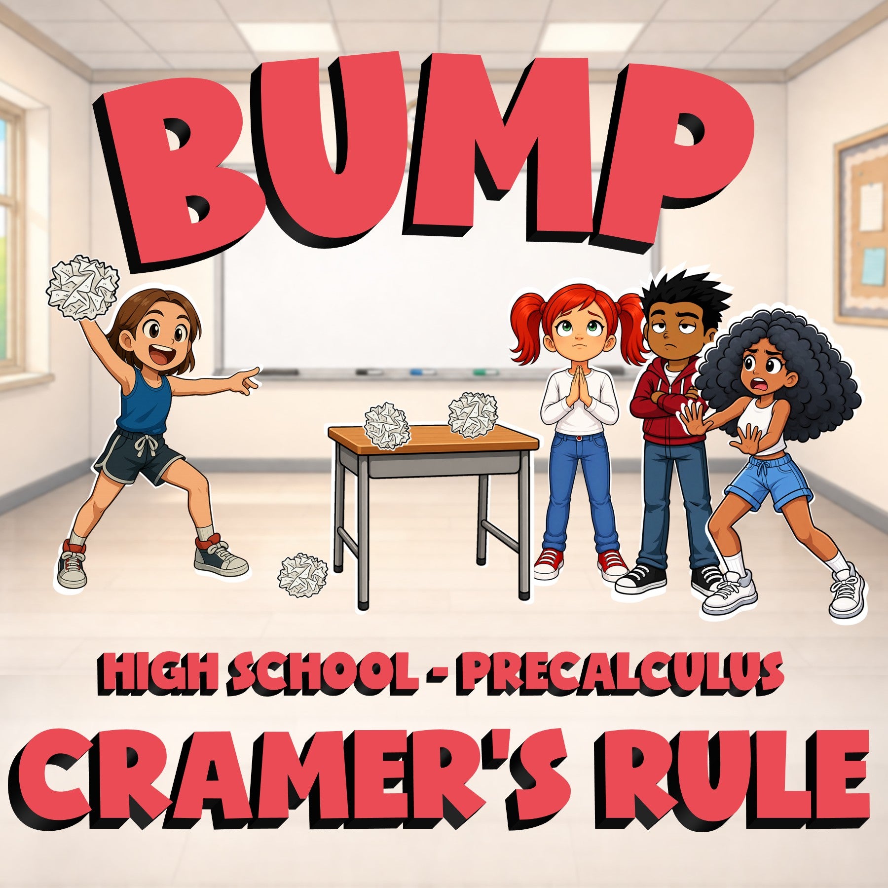 Cramer's Rule BUMP Math Game - No Prep PreCalculus Review Activity