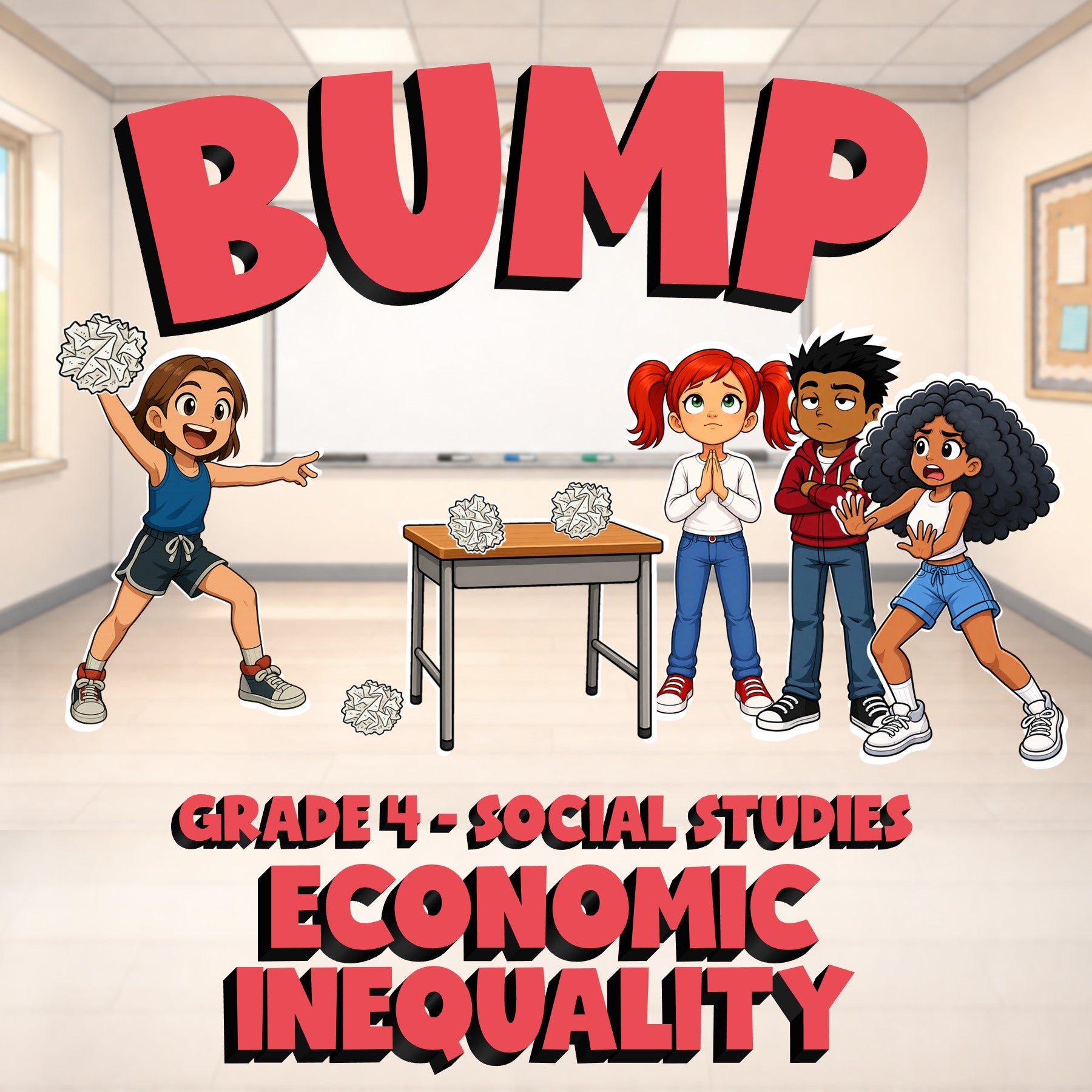 Economic Inequality BUMP Socials Game - No Prep Grade 4 Review Activity