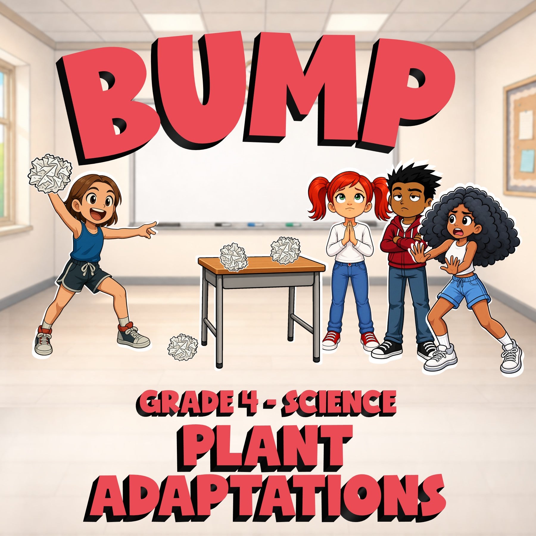 Plant Adaptations BUMP Science Game - No Prep Grade 4 Review Activity