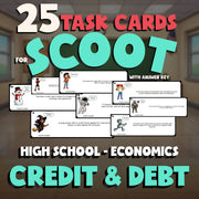 Credit & Debt SCOOT TASK CARDS Economics Game - No Prep Review Activity