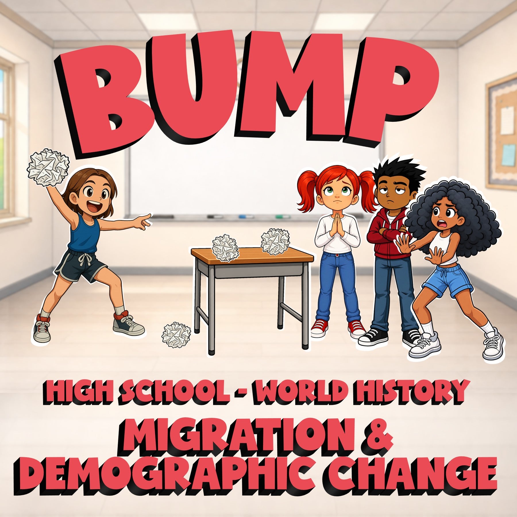 Migration & Demographic Change BUMP Game - No Prep World History Review Activity