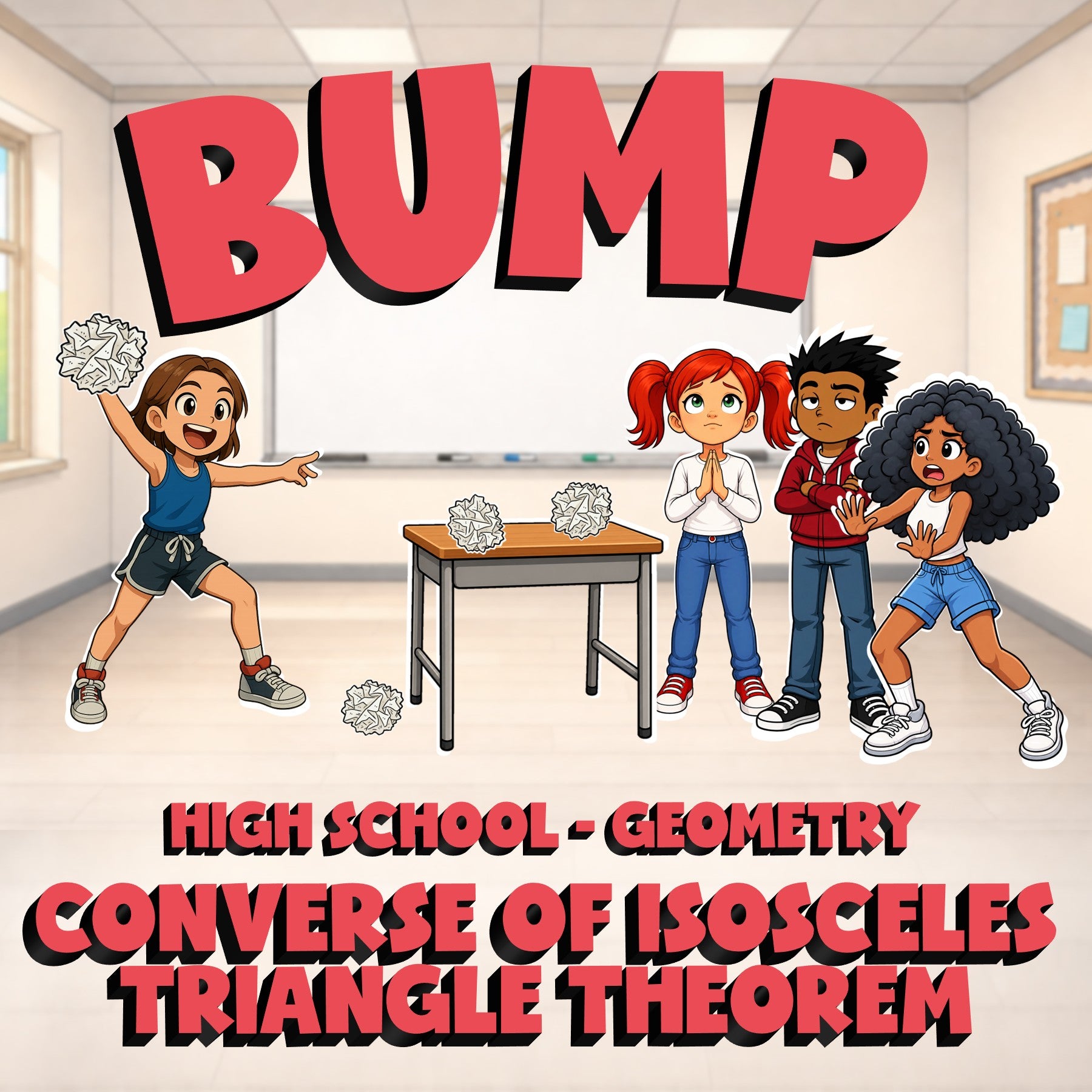 Converse of Isosceles Triangle Theorem BUMP Math Game - No Prep Geometry Review