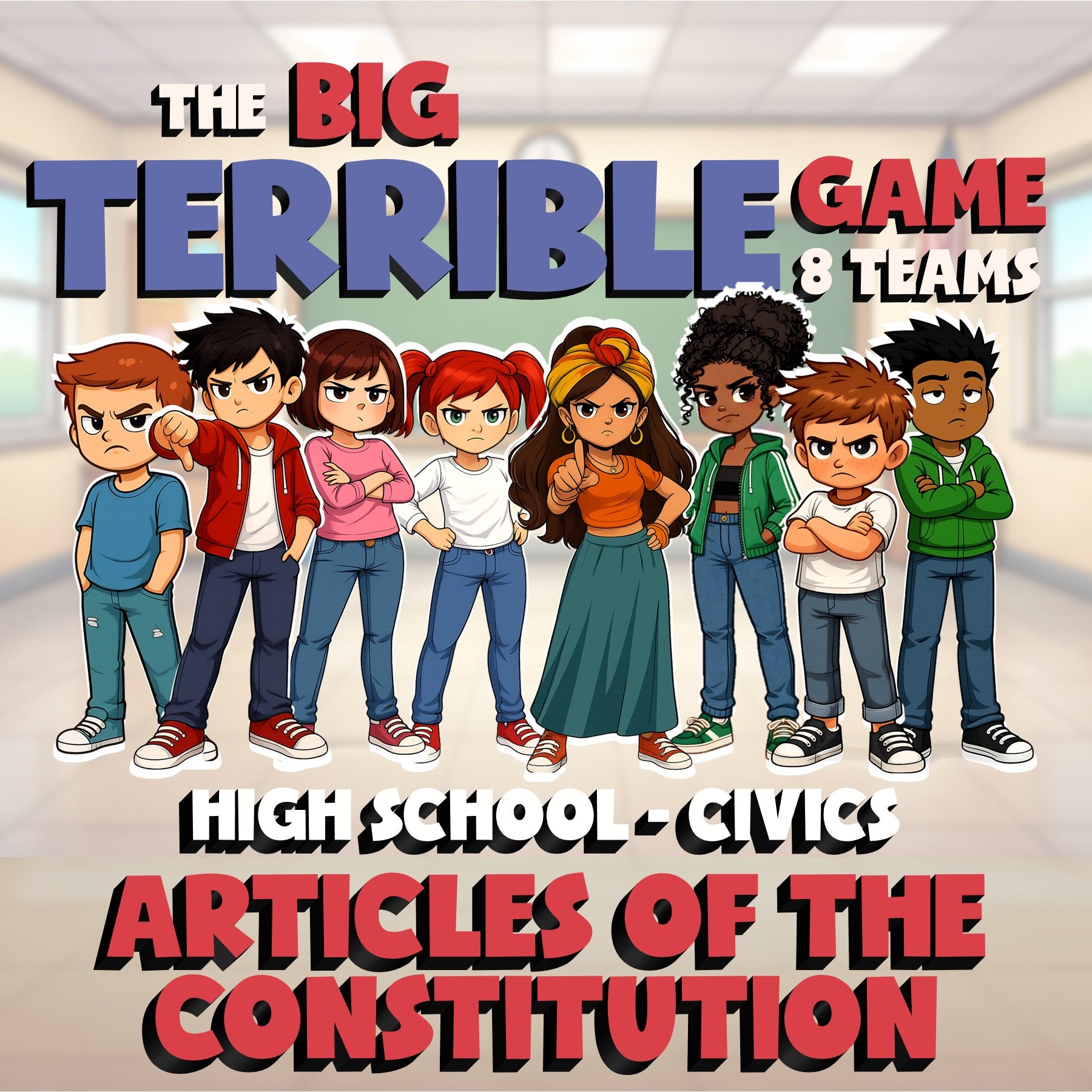 Articles of the Constitution BIG TERRIBLE GAME - No Prep Civics Review Activity