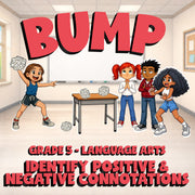 Identify Positive & Negative Connotations BUMP ELA Game - No Prep Grade 5 Review