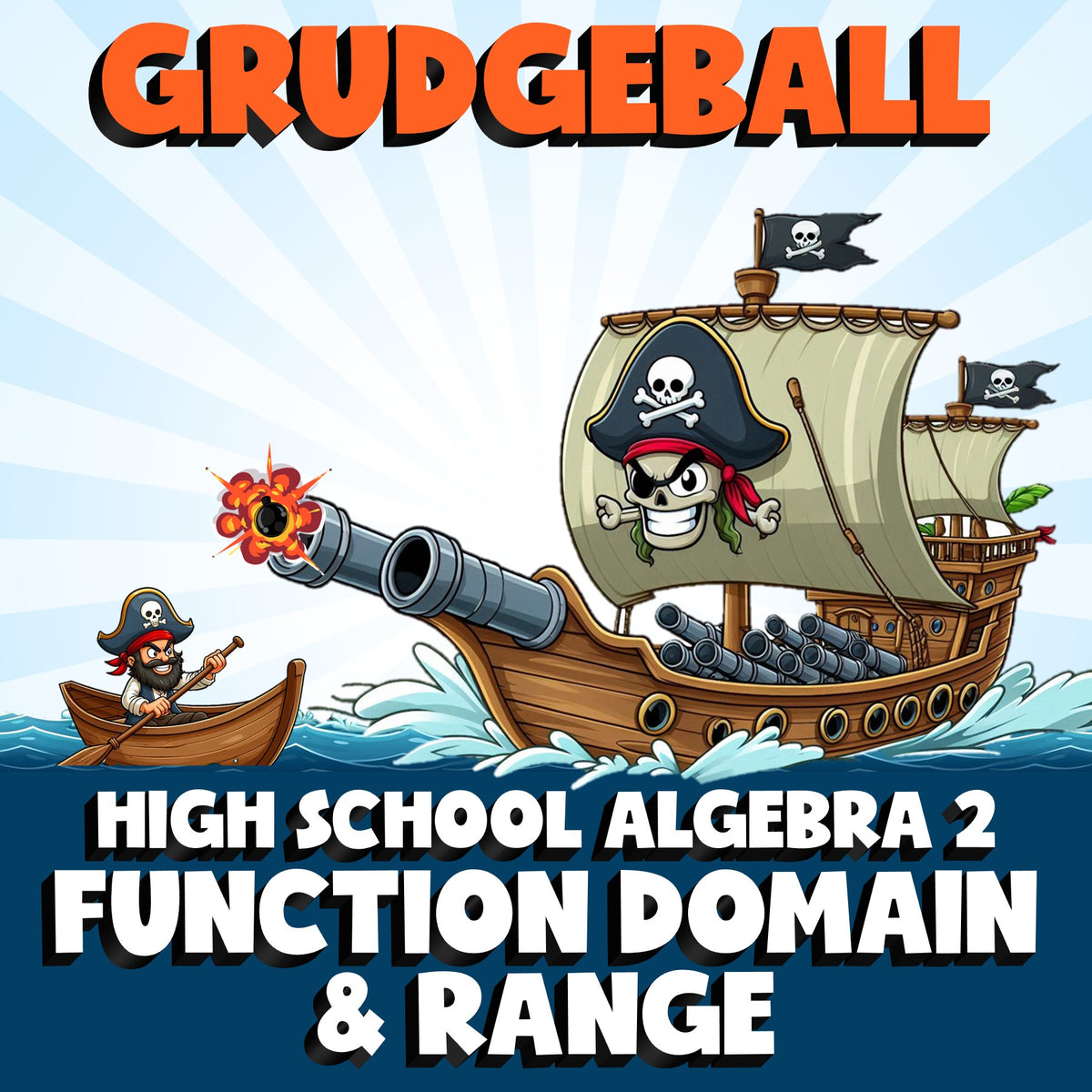 Function Domain & Range GRUDGEBALL Math Game - No Prep Algebra 2 Review Activity