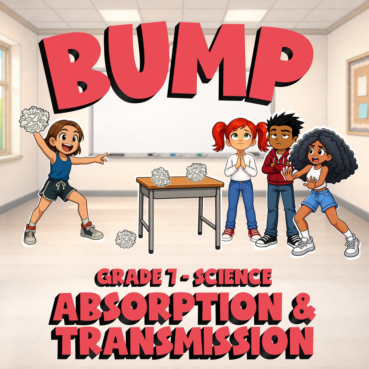 Absorption & Transmission BUMP Science Game - No Prep Grade 7 Review Activity