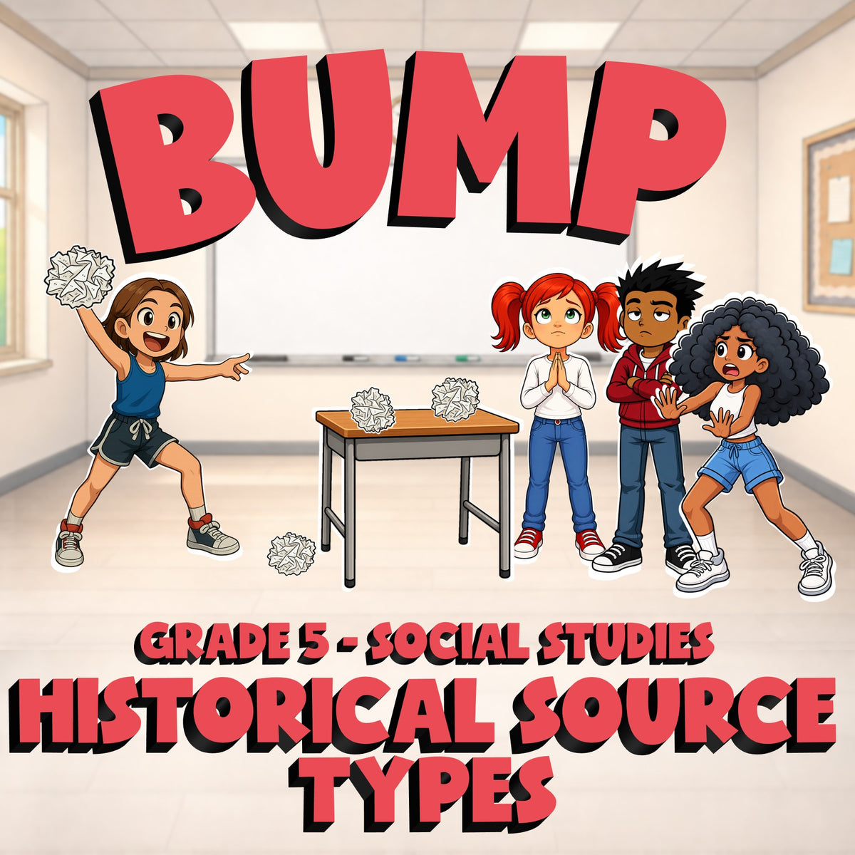 Historical Source Types BUMP Socials Game - No Prep Grade 5 Review Activity