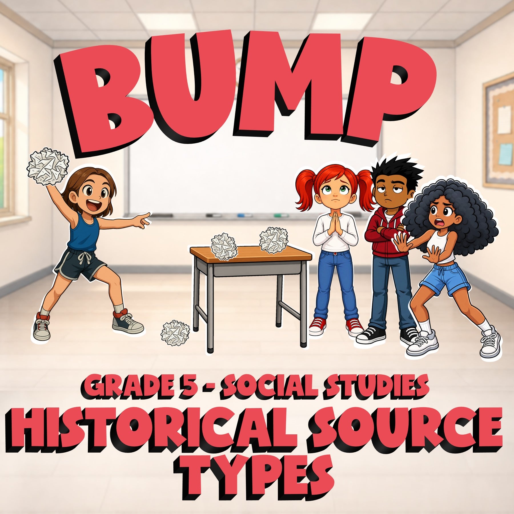 Historical Source Types BUMP Socials Game - No Prep Grade 5 Review Activity
