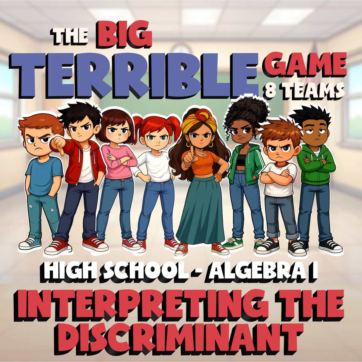 Interpreting the Discriminant BIG TERRIBLE GAME - No Prep Algebra 1 Math Review
