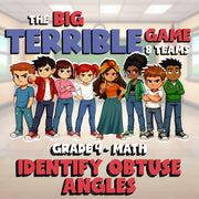 Identify Obtuse Angles BIG TERRIBLE GAME - No Prep Grade 4 Math Review Activity