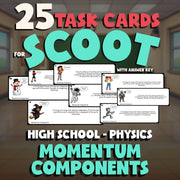 Momentum Components SCOOT TASK CARDS Science Game - No Prep Physics Review