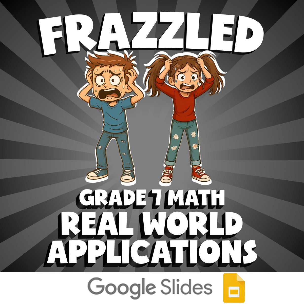 Real World Applications FRAZZLED Math Game - No Prep Grade 7 Review Activity