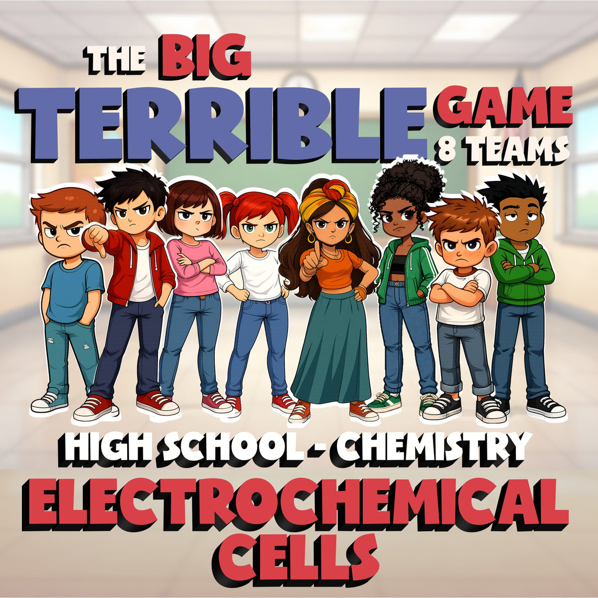 Electrochemical Cells BIG TERRIBLE GAME - No Prep Chemistry Science Review