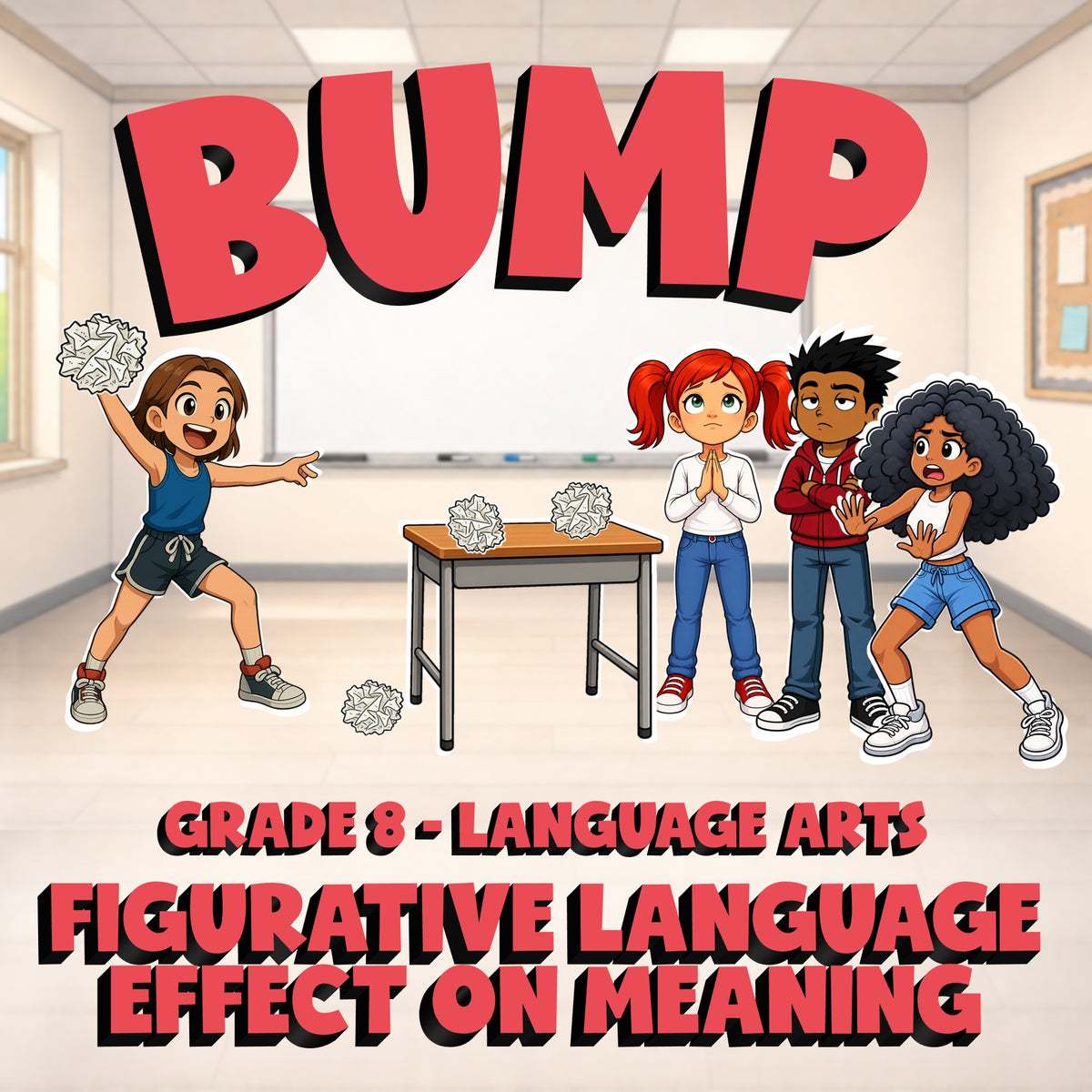 Figurative Language Effect on Meaning BUMP ELA Game - No Prep Grade 8 Review