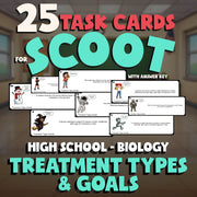 Treatment Types & Goals SCOOT TASK CARDS Science Game - No Prep Biology Review