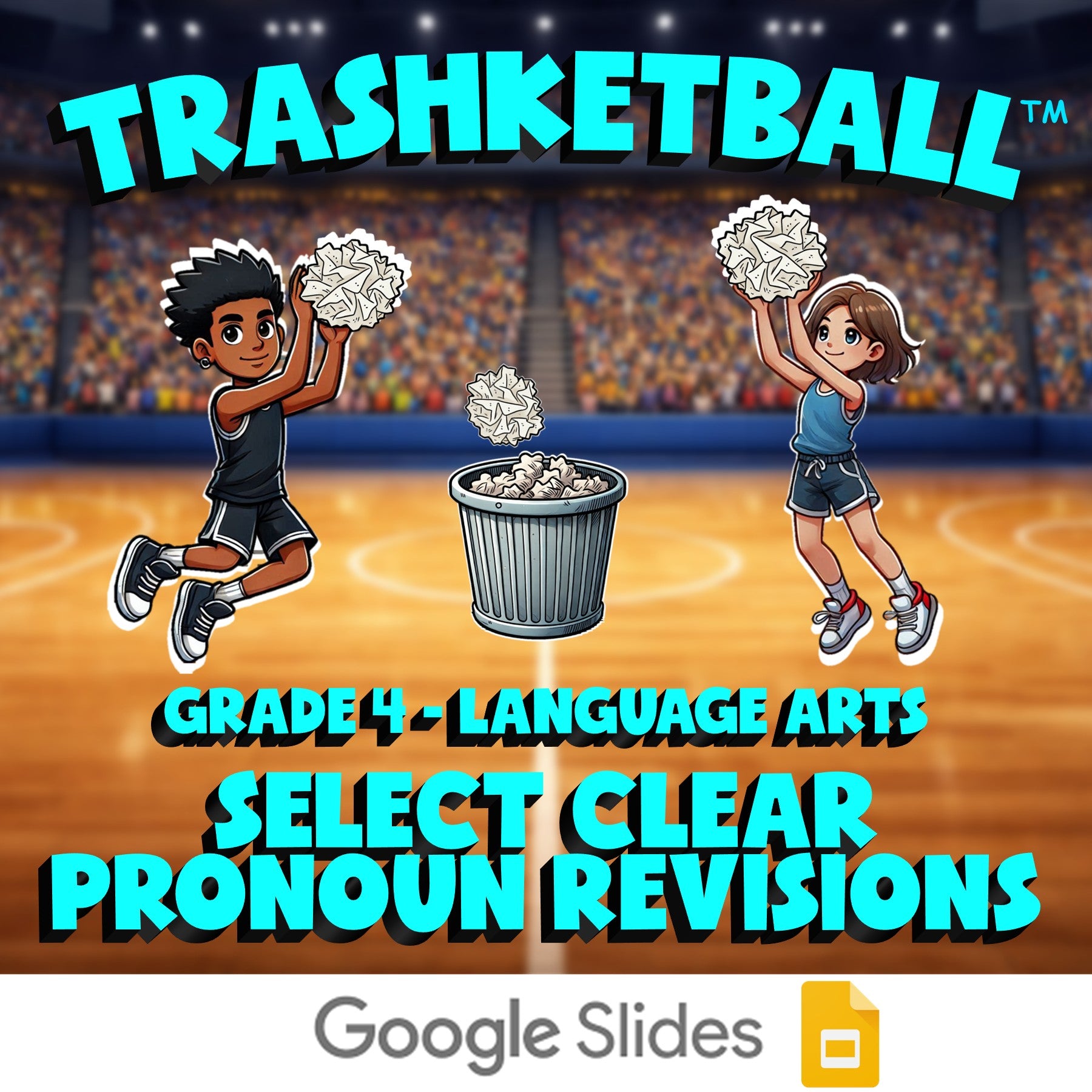 Select Clear Pronoun Revisions TRASHKETBALL ELA Game - No Prep Grade 4 Review