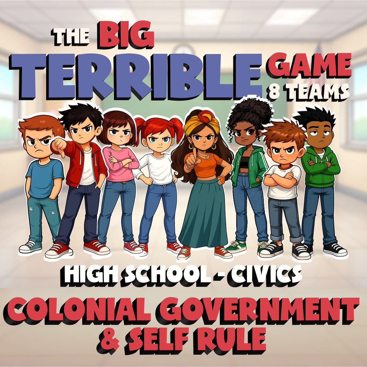 Colonial Government & Self Rule BIG TERRIBLE GAME - No Prep Civics Review
