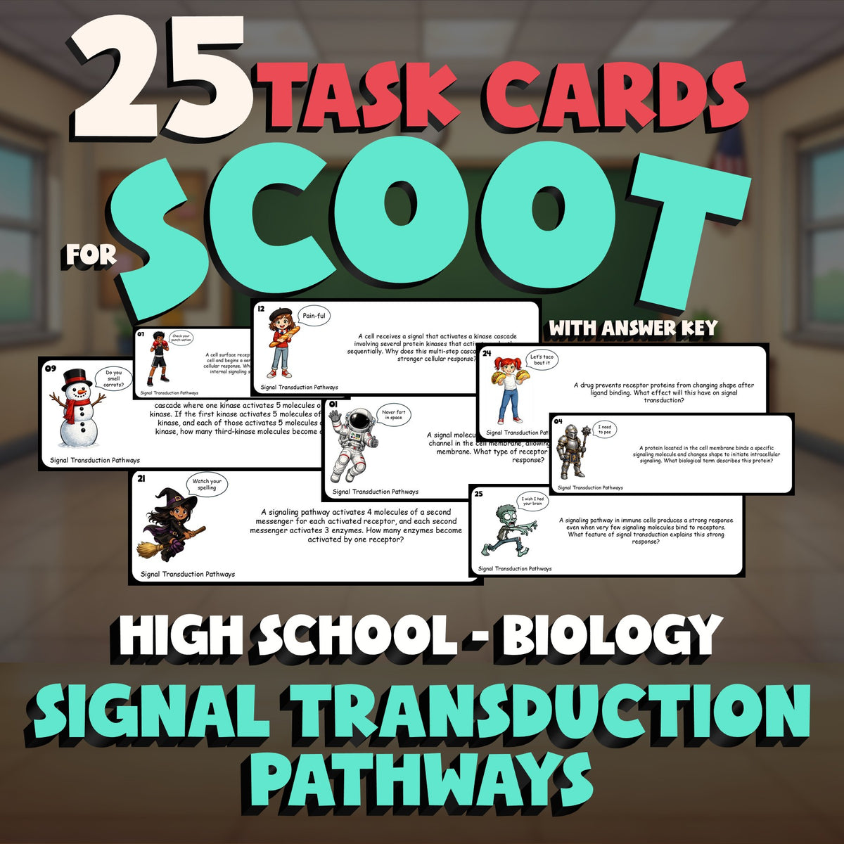 Signal Transduction Pathways SCOOT TASK CARDS Science Game - No Prep Biology