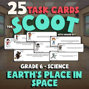 Earth's Place in Space SCOOT TASK CARDS Science Game - No Prep Grade 6 Review
