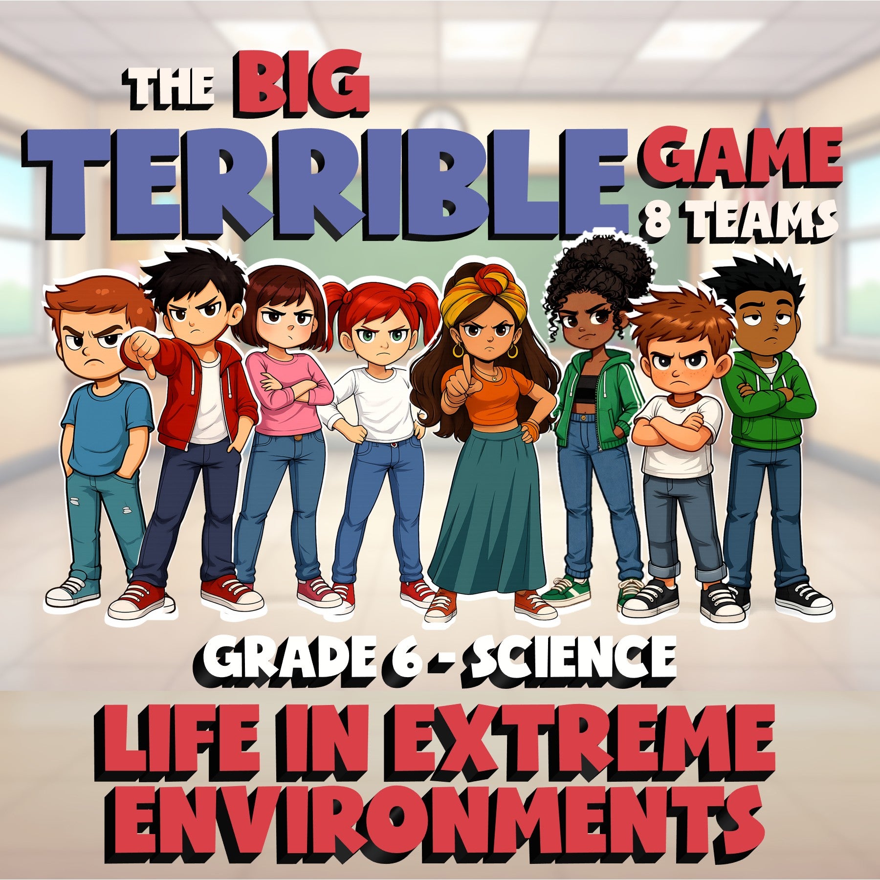 Life in Extreme Environments BIG TERRIBLE GAME - No Prep Grade 6 Science Review