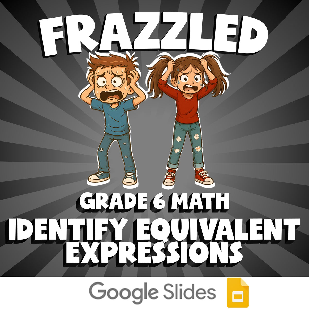 Identify Equivalent Expressions FRAZZLED Math Game - No Prep Grade 6 Review