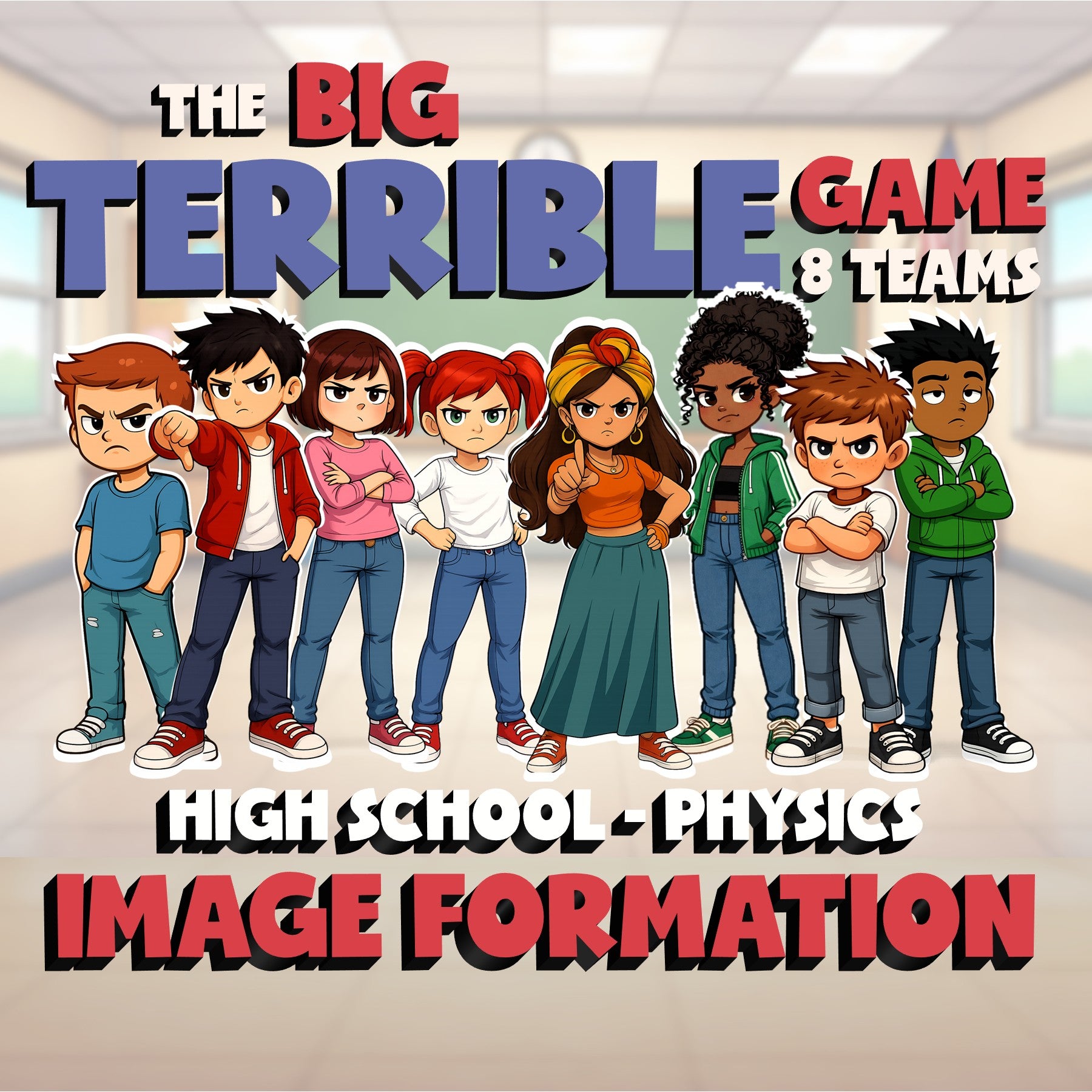 Image Formation BIG TERRIBLE GAME - No Prep Physics Science Review Activity