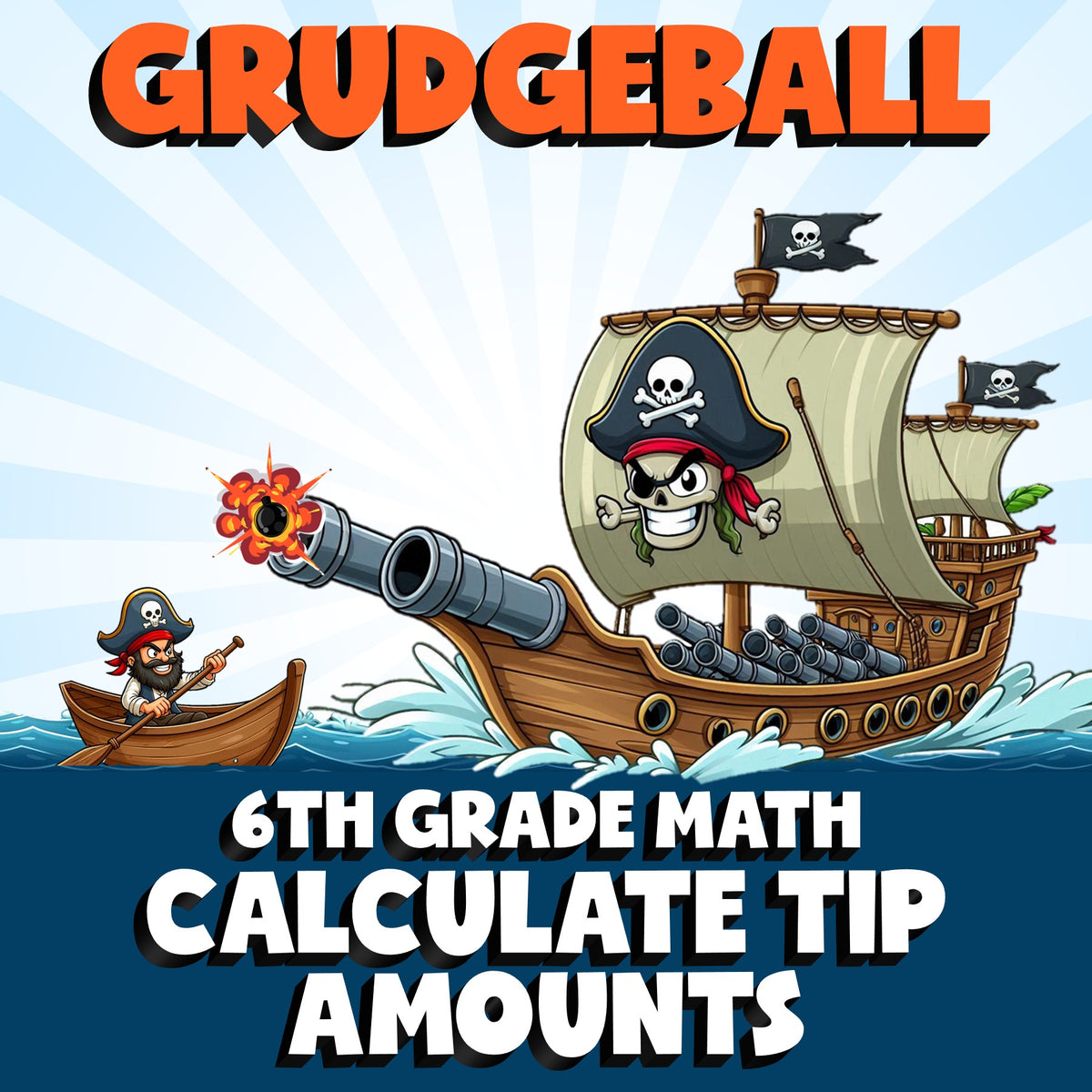 Calculate Tip Amounts GRUDGEBALL Math Game - No Prep Grade 6 Review Activity