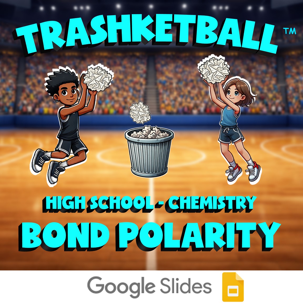 Bond Polarity TRASHKETBALL Science Game - No Prep Chemistry Review Activity