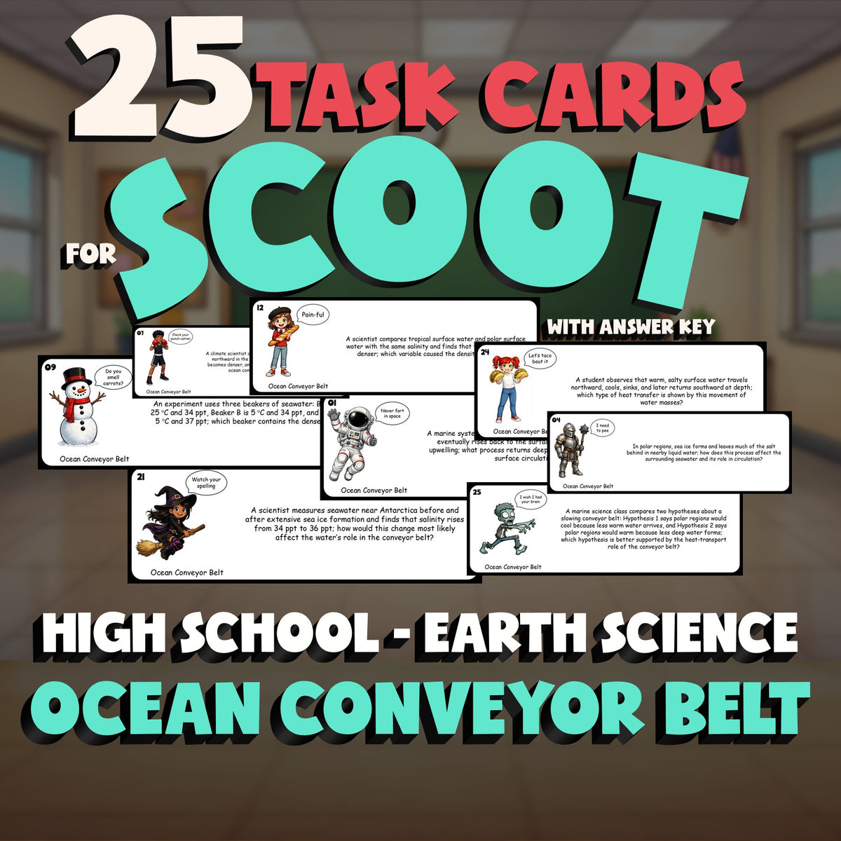 Ocean Conveyor Belt SCOOT TASK CARDS Game - No Prep Earth Science Review