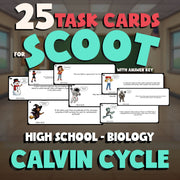 Calvin Cycle SCOOT TASK CARDS Science Game - No Prep Biology Review Activity