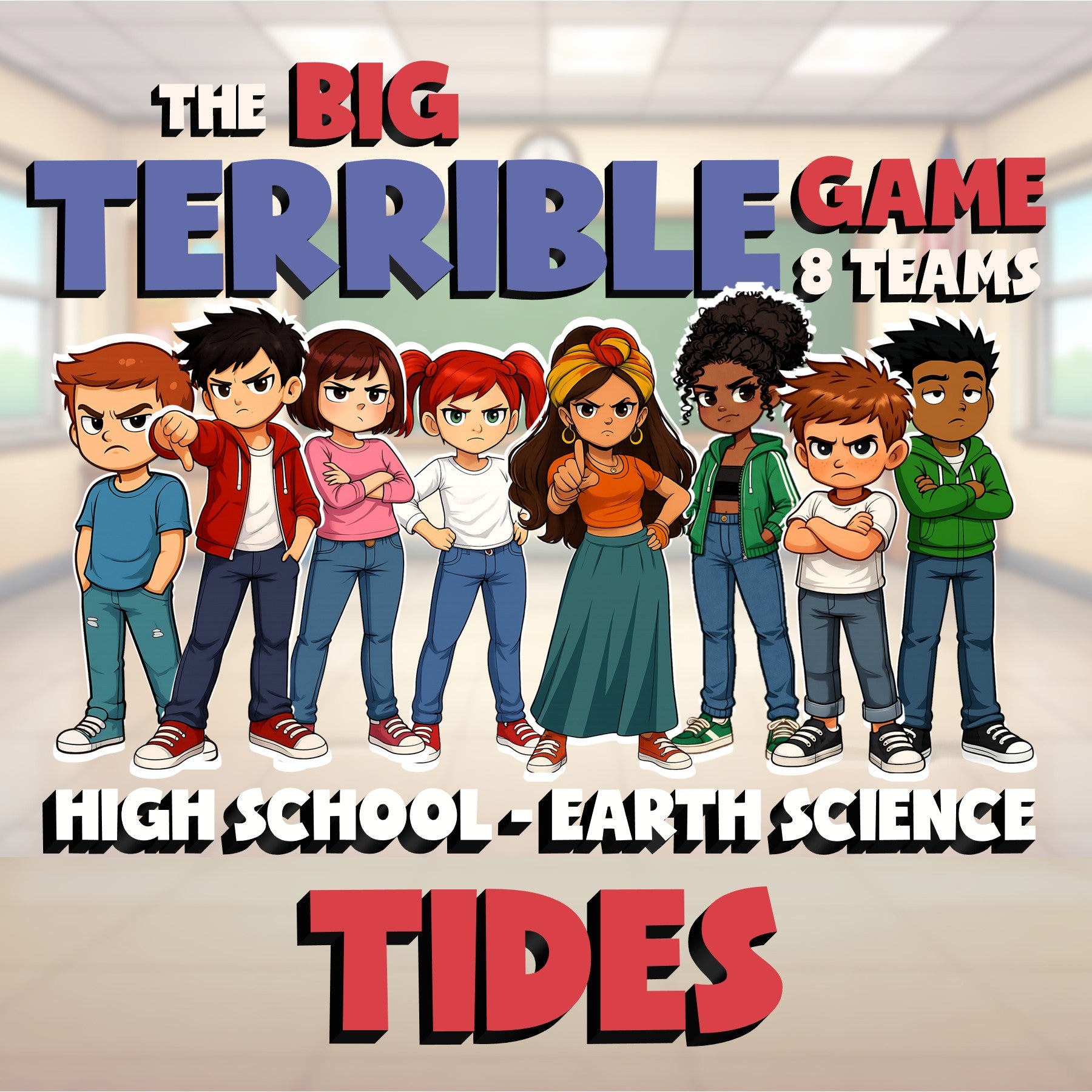Tides BIG TERRIBLE GAME - No Prep Earth Science Review Activity