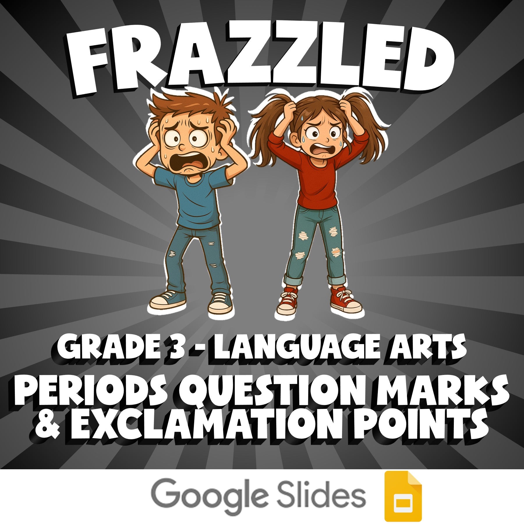 Periods Question Marks & Exclamation Points FRAZZLED ELA Game - No Prep Grade 3