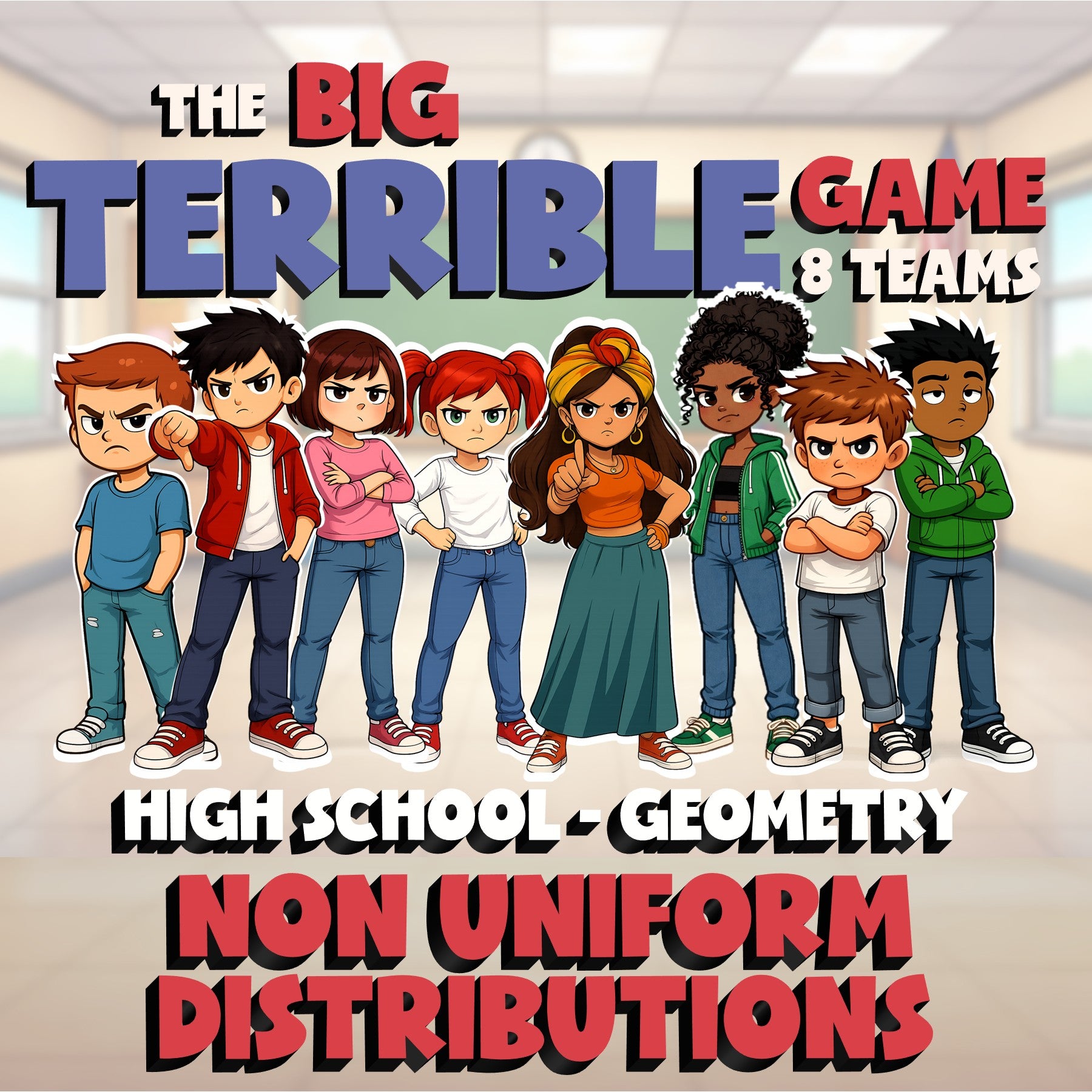 Non Uniform Distributions BIG TERRIBLE GAME - No Prep Geometry Math Review