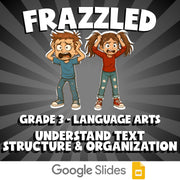 Understand Text Structure & Organization FRAZZLED ELA Game - No Prep Grade 3