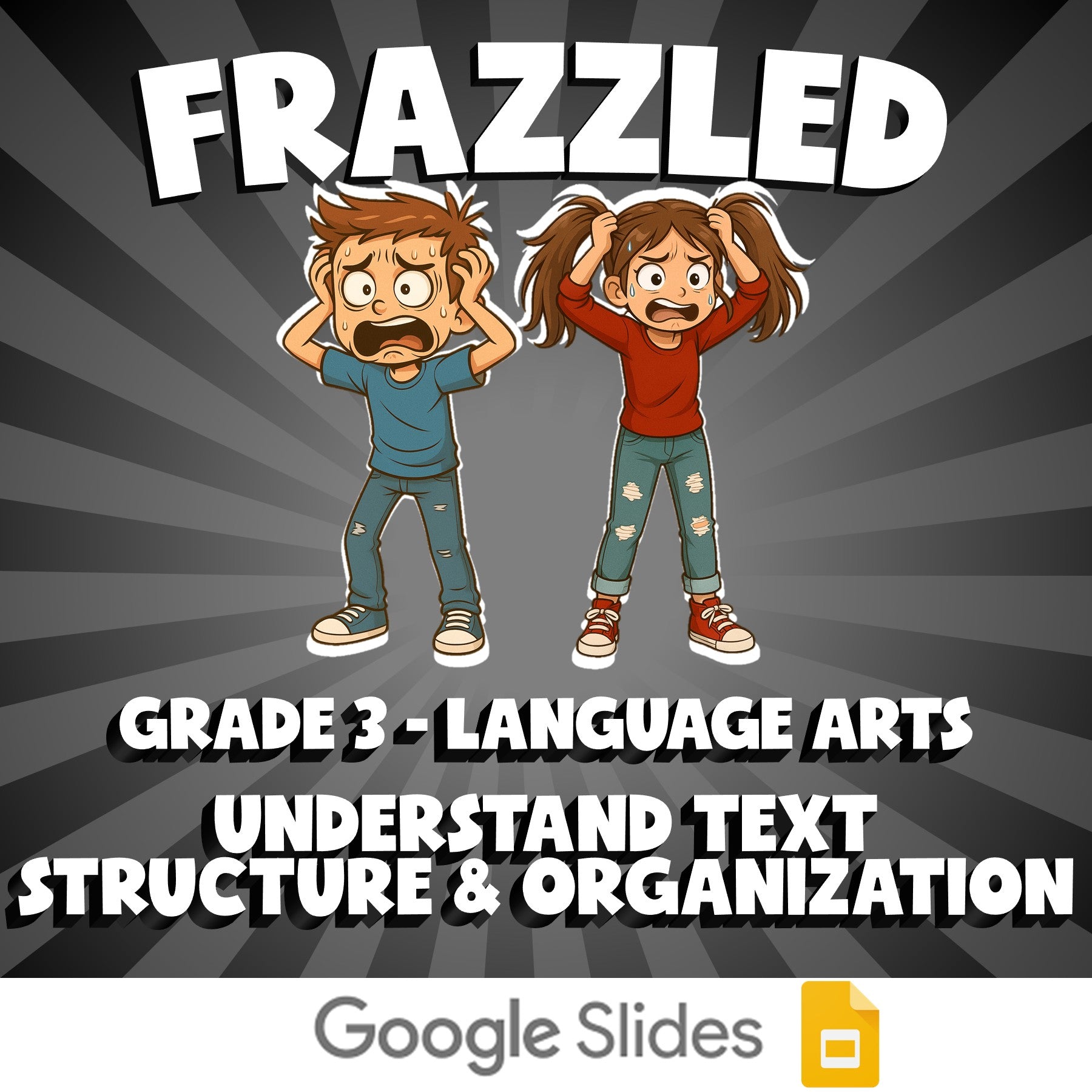 Understand Text Structure & Organization FRAZZLED ELA Game - No Prep Grade 3