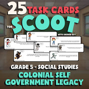 Colonial Self Government Legacy SCOOT TASK CARDS Socials Game - No Prep Grade 5