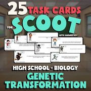Genetic Transformation SCOOT TASK CARDS Science Game - No Prep Biology Review