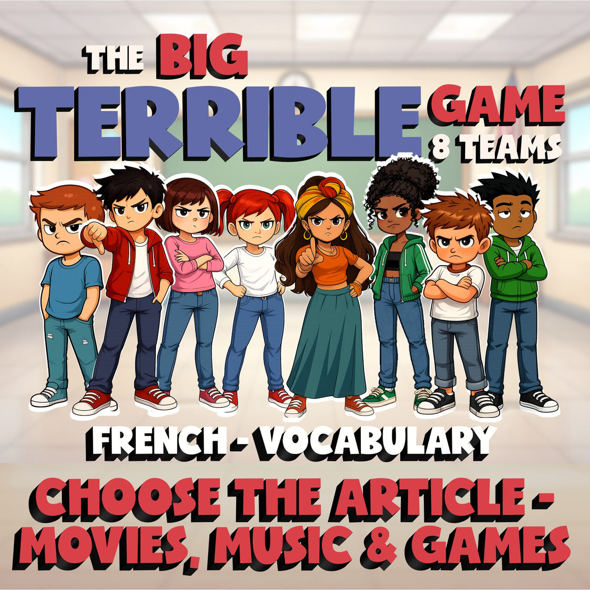 Choose The Article - Movies, Music & Games BIG TERRIBLE GAME - French Exercise