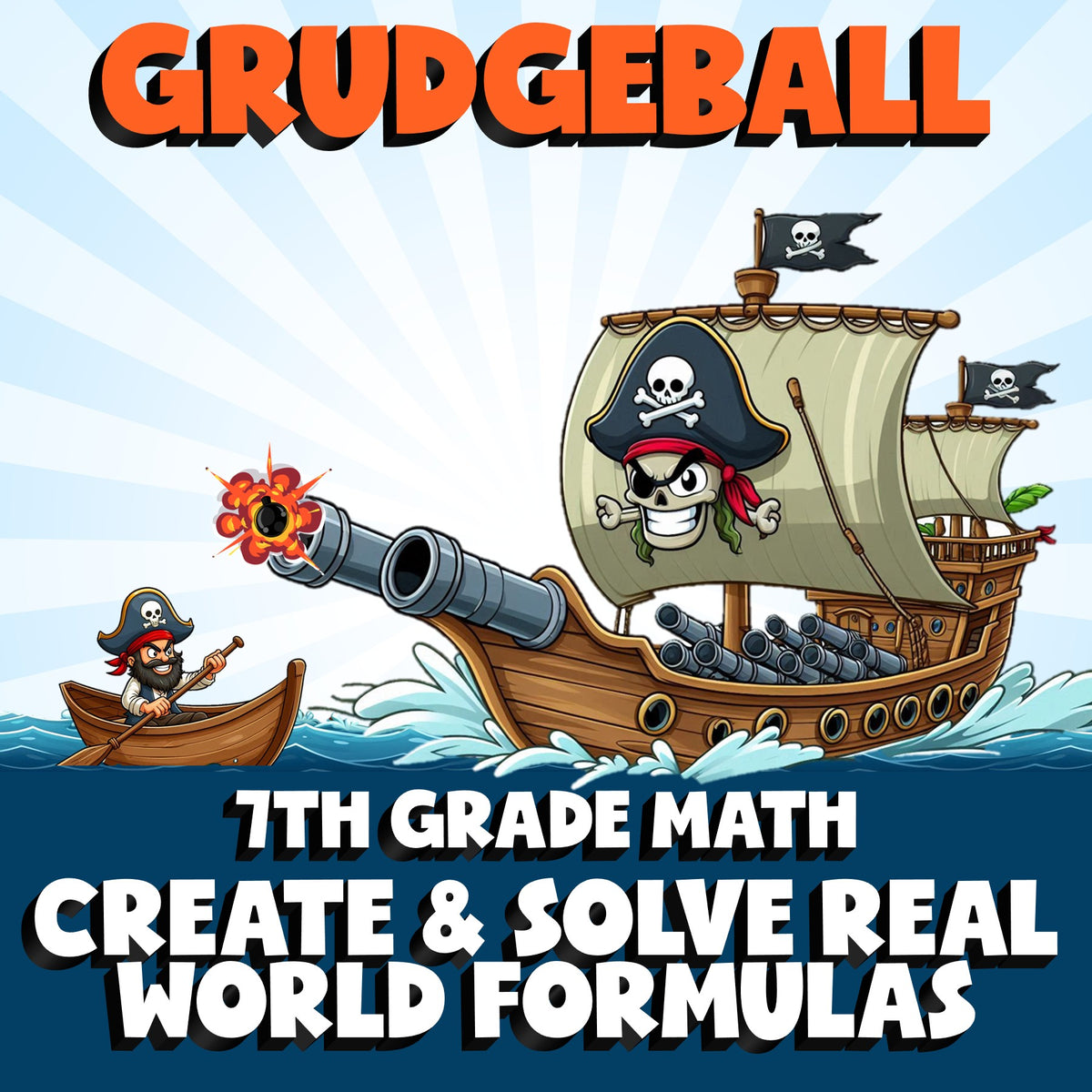 Create & Solve Real World Formulas GRUDGEBALL Math Game - No Prep Grade 7 Review