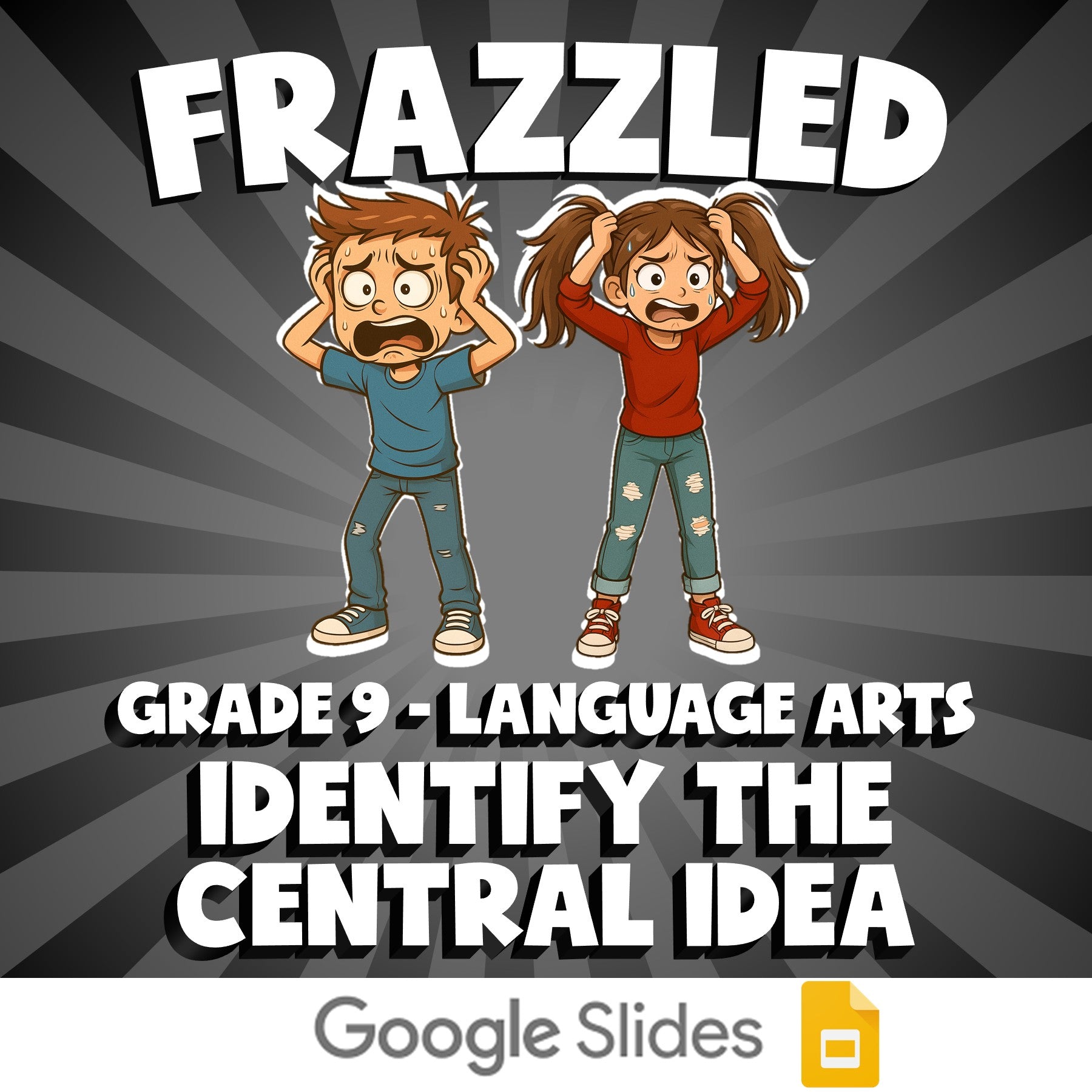 Identify the Central Idea FRAZZLED ELA Game - No Prep Grade 9 Review Activity